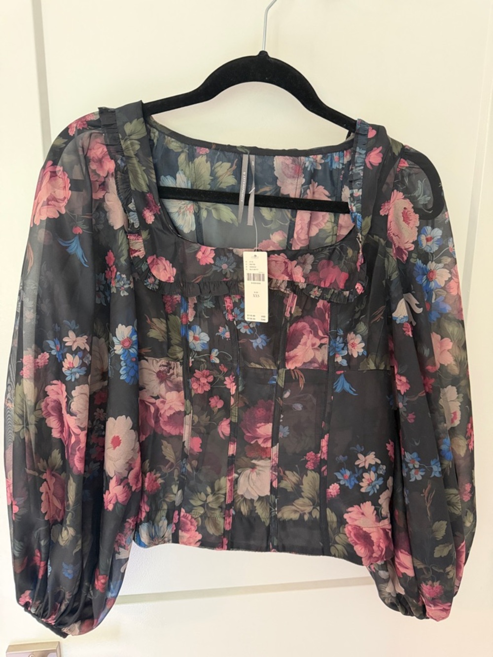 Anthropologie Sheer Balloon-Sleeve Blouse